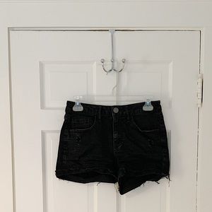 Black High-Waisted Jean Shorts